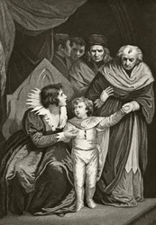 Elizabeth Woodville, Königin von König Edward IV. von England, übergibt ihren Sohn, aus 